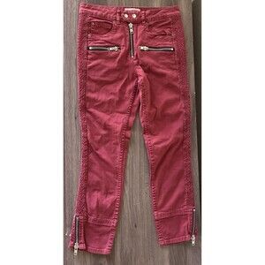 Isabel Marant etoile Skinny Jeans, Cranberry Red, Sz 36 (US4/6) Womens, Mid-Rise